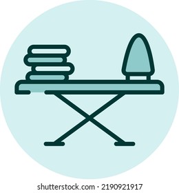 Ironing table, illustration, vector on a white background.