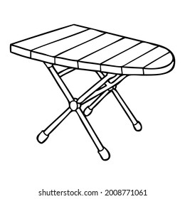 ilustración vectorial de línea de tabla de planchar, aislado en fondo blanco, vista superior