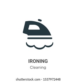 Ironing vector icon on white background. Flat vector ironing icon symbol sign from modern cleaning collection for mobile concept and web apps design.