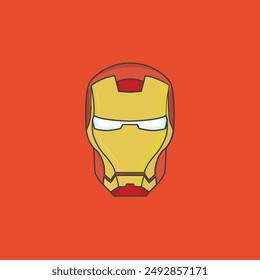 ironman suit helmet vector art. 