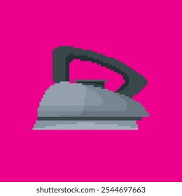 Iron-on pixel art, vector illustration on isolated background.
