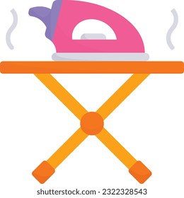 Irons and Garment Steamers Stands vector icon design, Housekeeping symbol, Office caretaker sign, porter or cleanser equipment stock illustration, Iron with Ironing Boards concept