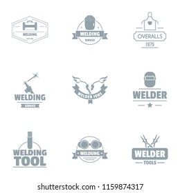 Ironsmith logo set. Simple set of 9 ironsmith vector logo for web isolated on white background