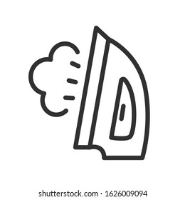 iron,steam, linear icon. Editable stroke