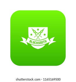 Ironwork icon green vector isolated on white background