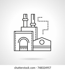 Ironworks plant, line icon