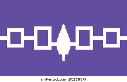 Iroquois Confederacy Haudenosaunee flag in real proportions and colors, vector image