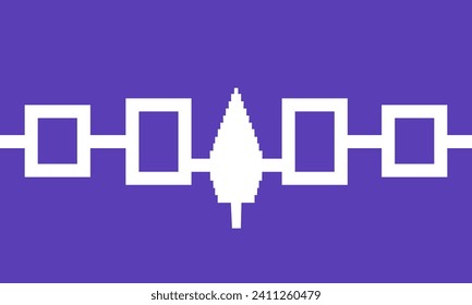 Iroquois Confederacy Haudenosaunee flag in real proportions and colors, vector image