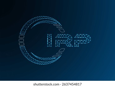 IRP low poly letter logo vector design. IRP lower poly logo design. Low poly logo.