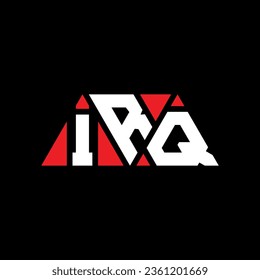 IRQ triangle letter logo design with triangle shape. IRQ triangle logo design monogram. IRQ triangle vector logo template with red color. IRQ triangular logo Simple, Elegant, and Luxurious design.