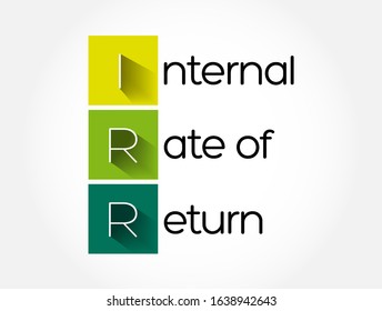 IRR - Internal Rate of Return acronym, business concept background