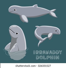 Irrawaddy Dolphin Cartoon Vector Illustration