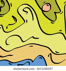 an irregular abstract art image with harmonious lines and beautiful, harmonious coloring