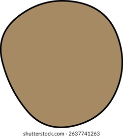 An irregular, abstract brown blob with a black outline, often used in minimalist design or background elements