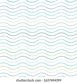 Irregular abstract geometric wavy line grunge pattern, sea and summer mood on white background. Beachy costal design for your holiday. Nature background. Print, fabric, stationary.