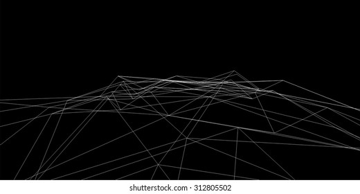  Irregular abstract linear grid. Graphical triangle background.