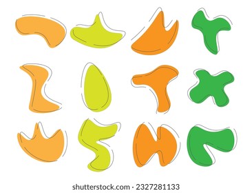 Irregular abstract organic shapes for decoration. Blob abstract shape organic banner design element. Vector illustration