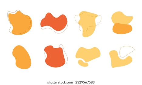 Irregular abstract organic shapes for decoration. Blob abstract shape organic banner design element. Vector illustration