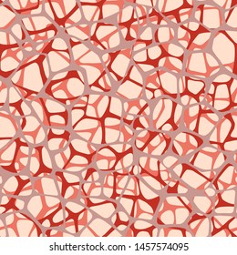 Irregular abstract rounded pentagonal grid foam form. Grid mesh web structure. Natural organic cell texture seamless pattern. Science biology chemistry background.  