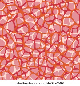 Irregular abstract rounded pentagonal grid foam form. Grid mesh web structure. Natural organic cell texture seamless pattern. Science biology chemistry background.  