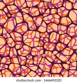 Irregular abstract rounded pentagonal grid foam form. Grid mesh web structure. Natural organic cell texture seamless pattern. Science biology chemistry background.  
