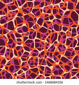 Irregular abstract rounded pentagonal grid foam form. Grid mesh web structure. Natural organic cell texture seamless pattern. Science biology chemistry background.  