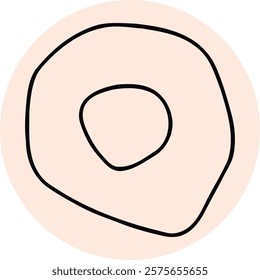 Irregular abstract shape on round background