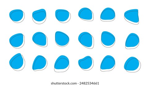 Irregular amoeba blob shape vector shapes set