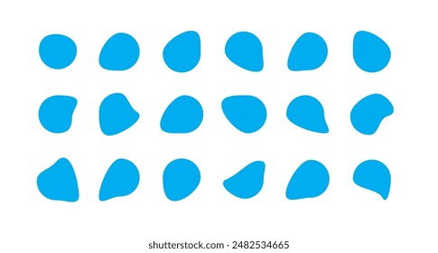 Irregular amoeba blob shape vector shapes set