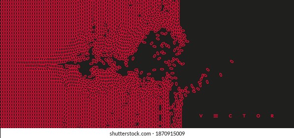 Unregelmäßiges Array oder Matrix von zufälligen Eizellen. Hintergrund zerfällt in kleine Fragmente. Design für Karte, Einladung oder Poster.