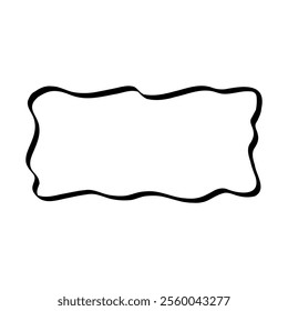 irregular black frame vector illustration. Cloud element.