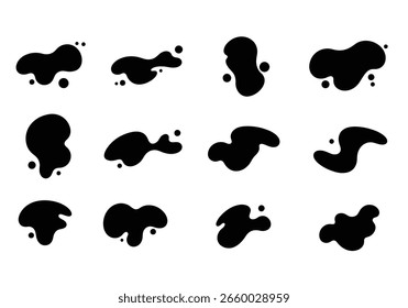 Irregular Black Inkblot Vector Shapes Set EPS 10