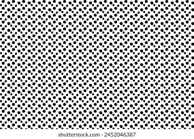 Irregular black polka dots in a white background seamless vector pattern. Perfect for textiles, stationery, and digital designs. Playful, captivating, and versatile