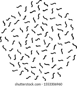Irregular black scribble doodle shapes. Sketchy hand drawn graphic for making design or pattern of fabric print, paper card, table cloth, fashion.