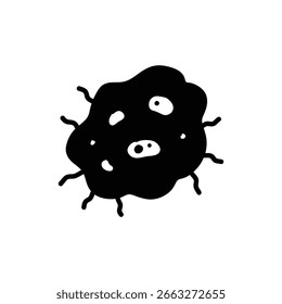 Blob irregular de la estructura celular del cáncer en vista microscópica