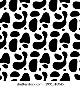 Irregular blob, seamless pattern of abstract organic shapes. Abstract irregular random blobs. Simple liquid amorphous splodge. Trendy minimal designs for presentations, banners, posters and flyers