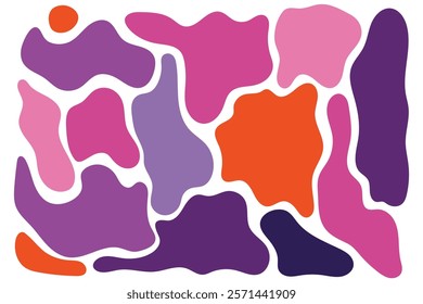 Irregular blob, set of abstract organic shapes. Abstract irregular random blobs. Simple liquid amorphous stains. Melting background.