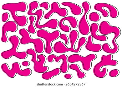 Blob irregular, conjunto de Formas orgánicas abstractas. Abstractas manchas aleatorias irregulares. Splodge amorfo líquido simple. Diseños minimalistas de moda para presentaciones, Anuncios, pósters y flyers.