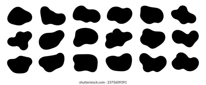Irregular blob shape vector illustration set