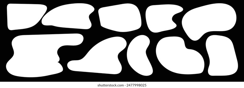 Irregular blob shape vector illustration set. Liquid abstract blob shape. Eps 10. 