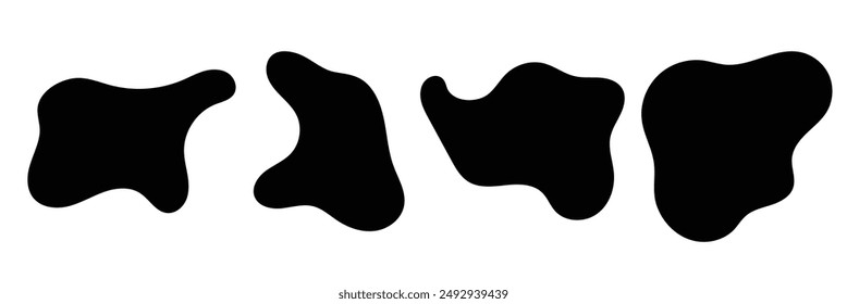Conjunto de Ilustración vectorial de forma de mancha irregular diseño eps 10