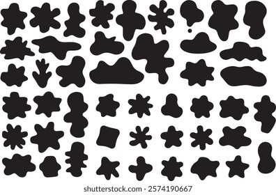 Irregular blob shape vector illustration set
