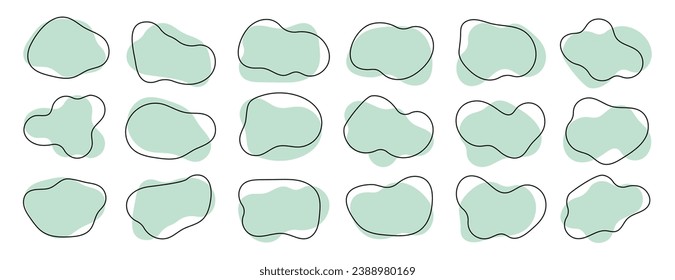 Irregular blotch modern shape vector illustration set