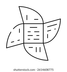 irregular booklet line icon vector. irregular booklet sign. isolated contour symbol black illustration