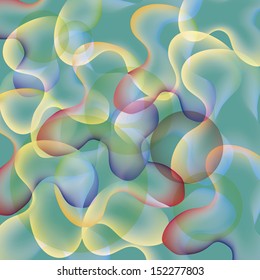 a lot of irregular bubbles mixing each other like a soap bath in a blue background