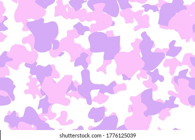 Irregular Camo Flow. Fabric Pink Texture. Pink Abstract Purple Background. Aqua Modern Seamless Camoflage Flat Pink Splash. Urban Camo Spray. Dirty Camouflage Seamless Brush. Fluid Vector Pattern.