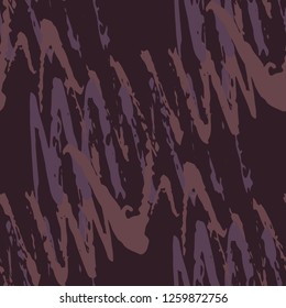 Irregular Chevron Pattern. Hand Drawn Zigzag Lines.  Vibrant Vector Seamless Chevron Pattern. Brush Strokes Scribbles.  Rough Brush Paint Repeat. Watercolor Organic Shapes. Modern Art in Brown 