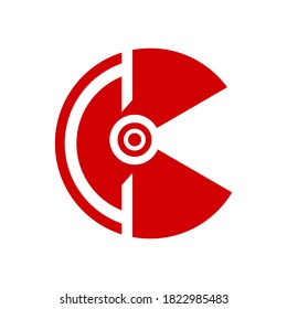 irregular circle logo this logo is red

