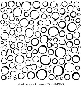 irregular circles collection in black over white