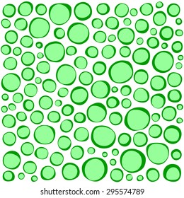 irregular circles collection in green over white